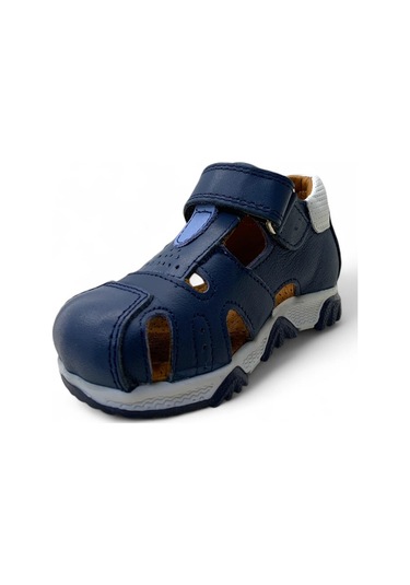 189 Bebek Deri Korseli Sandalet Lacivert