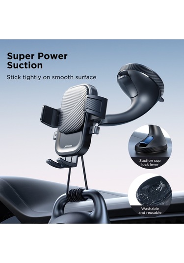 Joyroom Jr-ok6 Araç Ön Cam Telefon Tutacağı Siyah
