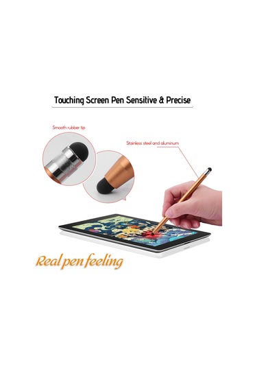 Moveevo 4'lü Metal Uçlu Dokunmatik Kalem Seti - Telefon Ve Tablet İçin Yüksek Hassasiyetli Silikon Uçlu Stilus Kırmızı/pembe/mor/altın