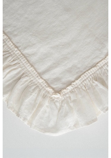 Ecocotton Miranda Krem Çift Kişilik Keten Nevresim Takımı Krem