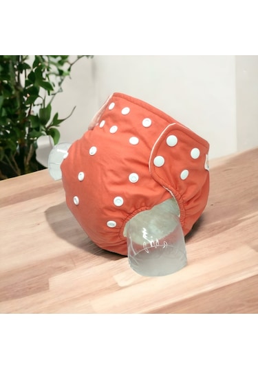 Bezhane 3'lü Çıt Çıtlı Yıkanabilir Bebek Bezi Kiremit Rengi 3'lü