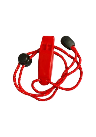 Suntek İpli Düdük Boyunluklu Yumuşak Anahtarlık Açık Hava Kırmızı