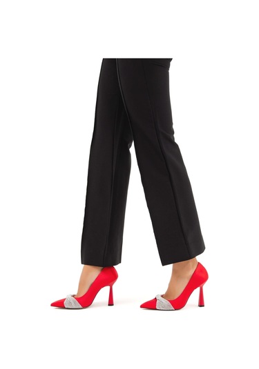 Tamer Tanca Kadın Vegan Kırmızı Stiletto Ayakkabı 675 0715 Bn Ayk Sk22/23 Kırmızı Stn Kırmızı