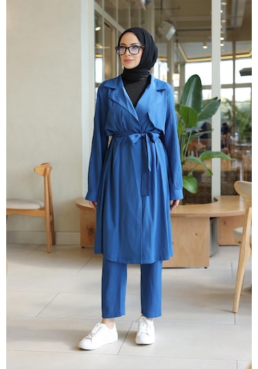 Ay Parça Detaylı Takım İndigo I Ndigo