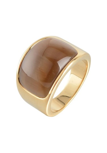 Kestane 2023 Oval Taş Yüzükler Erkekler Kadınlar İçin Altın Renk Paslanmaz Çelik Moda Alyans 9 Çok Renkli