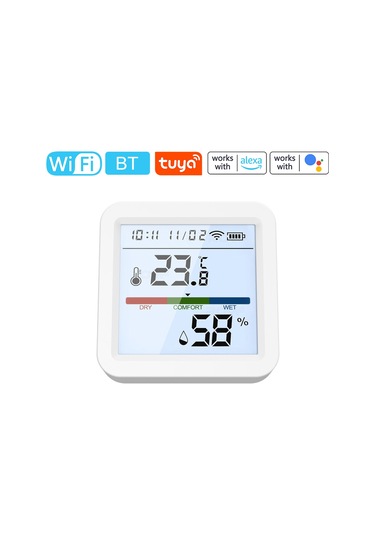 Tuya Wifi Bt Çift Modlu Sıcaklık Nem Test Cihazı Lcd Çok Renkli