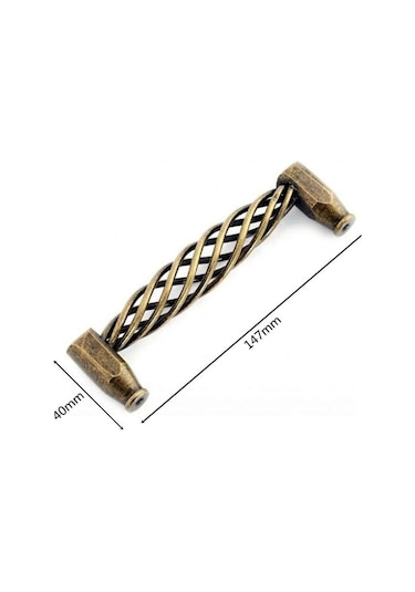 4x Vintage İçi Boş Mutfak Kapı Kolları Kullanışlı Dolaplar İçin Düğmeli - Bronz/128mm