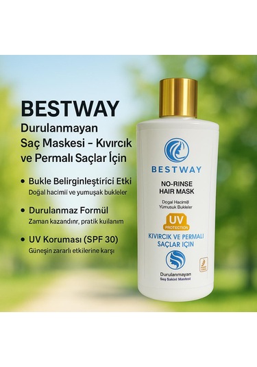 Bestwat Kıvırcık Ve Permalı Saçlar İçin Durulanmayan Saç Maskesi