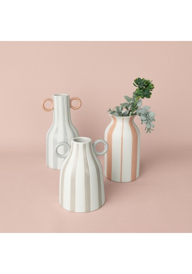 Linens Minella 14x13x26 Cm Vazo Gri Mercan Çok Renkli