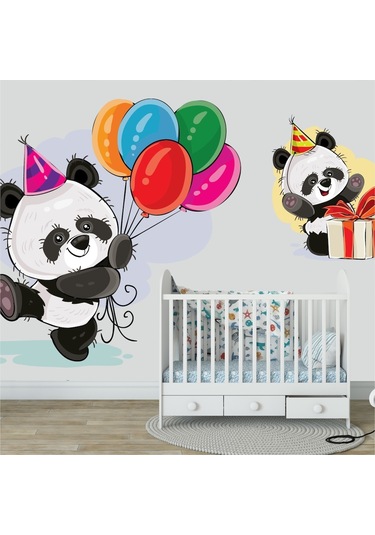 Bigaimaj Çocuk Odası Duvar Kağıdı Kaplama Folyosu Panda