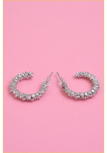 Aurrari Gümüş Büyük Boy Yıldız Tozu Küpe Çok Renkli