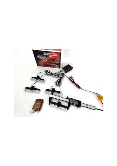 Turuncu Panjur Led 4lü Çakarlı Modlu Kumandalı 12v