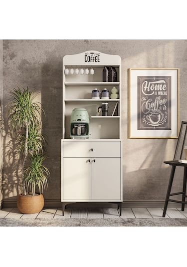 5200 Sıesta 69 Cm Kahve Köşesi Çok Amaçlı Dolap 2 Kapaklı 1 Çekme