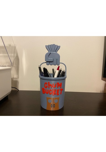 Chum Bucket Tasarımlı Kalemlik Masa Üstü Düzenleyici