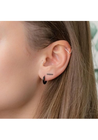 10 Mm Cerrahi Çelik Siyah Halka Küpe Siyah