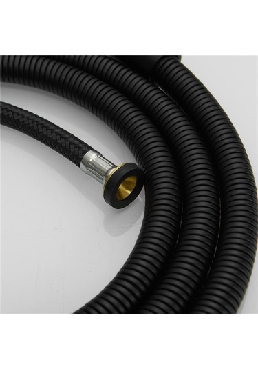 Duş Hortumu Ekstra Uzun, 79 İnç Duş Hortumu, Duş Başlığı Uzatma Hortumu, El Duş Hortumu Mat Siyah Mat - Siyah