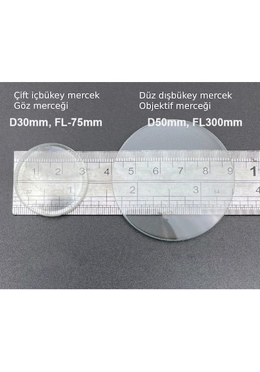 ECE Galileo Teleskobu İçin Özel İçbükey & Dışbükey Cam Mercek Seti 2’li