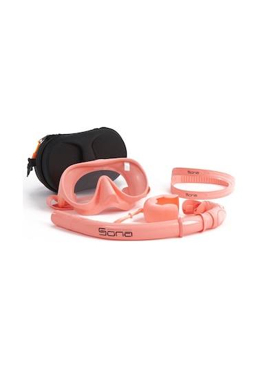 Sona Sona M1 Maske +Roll-Up Snorkel+Yedek Kayış+Deluxe Çanta Yavruağzı