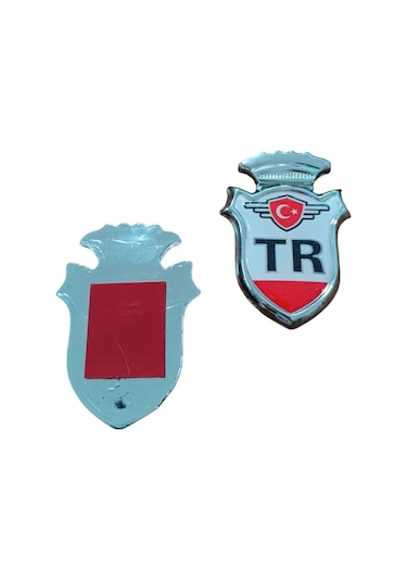 Tr Yazılı Türk Bayraklı Arma Damla Etiket Kırmızı 2& 39li