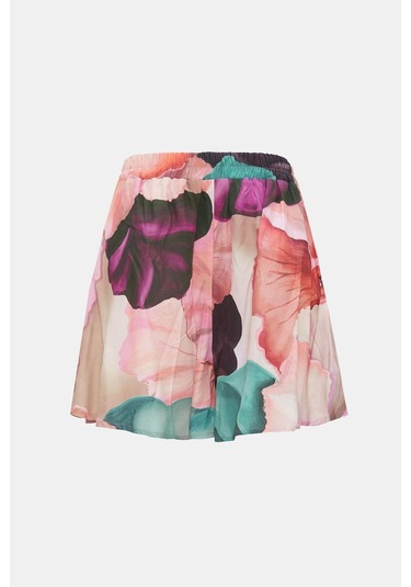 Paradise Sklamen İnce Askılı, Şortlu Pijama Takım Desenli