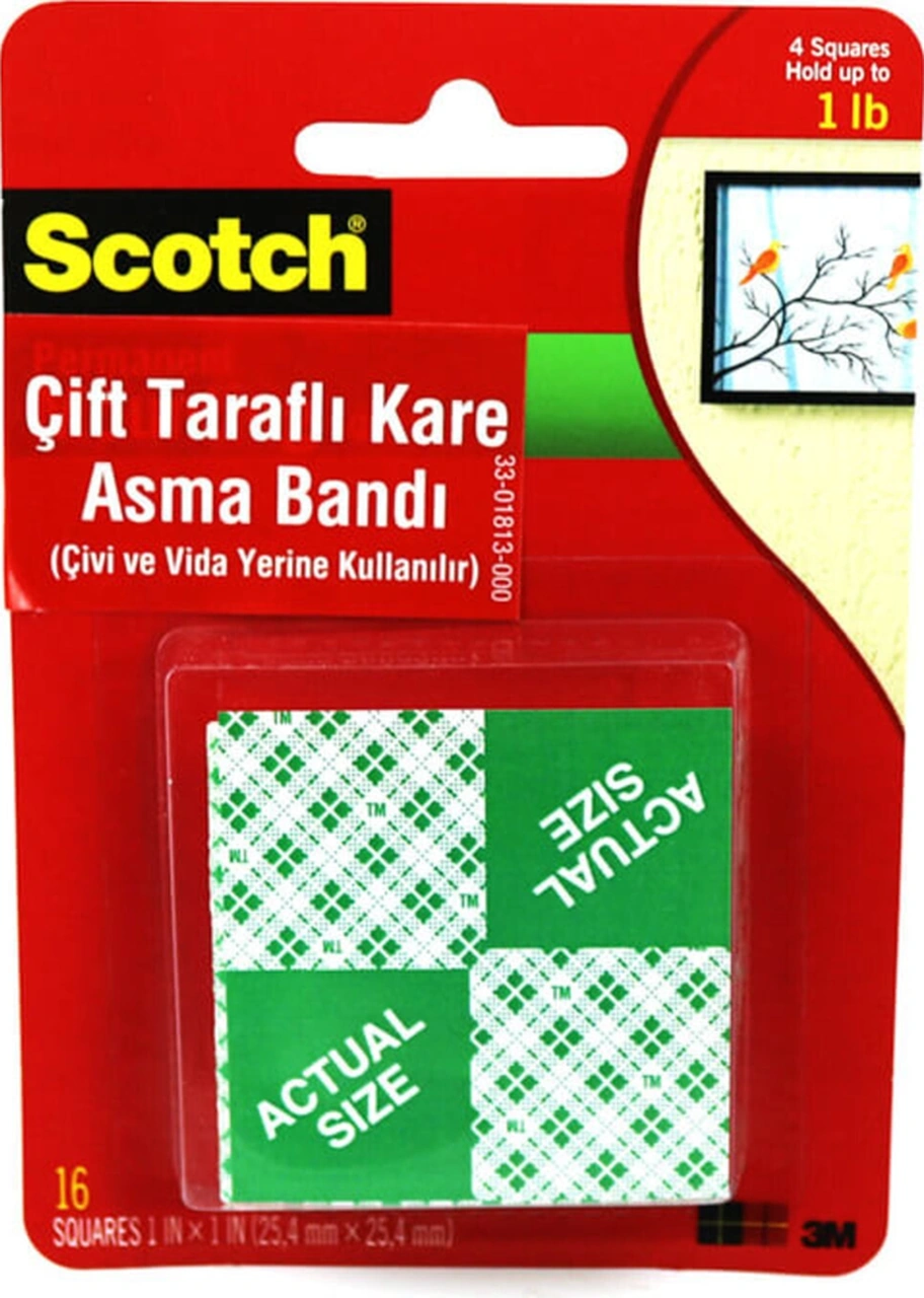 Marka: 111 Scotch Çift Taraflı Köpük Bant Kare Kategori: Yapıştırıcılar Diğer