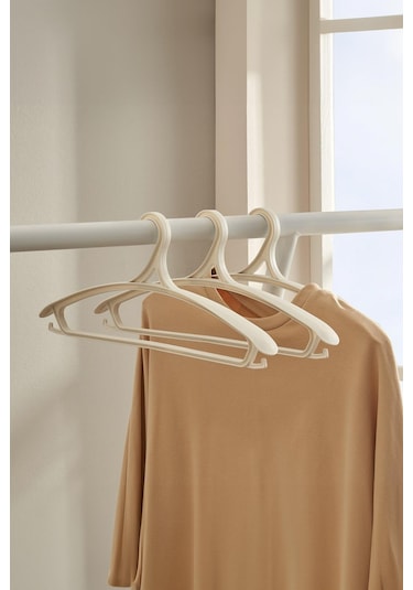 3 Lü Geniş Kıyafet Ve Elbise Askısı Beyaz 43 Cm Askı Siyah
