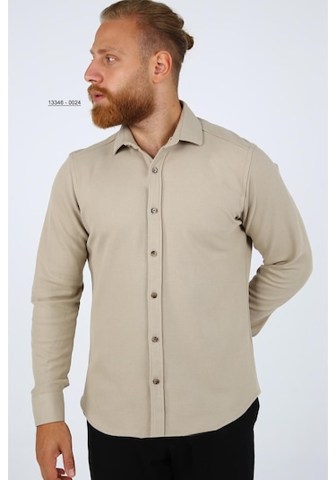 Brango 13346 Erkek Spor Gömlek Bej