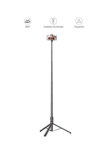 C10 Çok Amaçlı Tripod Kumandalı Selfie Çubuğu 183 Cm Siyah 1 Adet