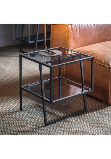 Miranda Siyah Metal&cam Yan Sehpa