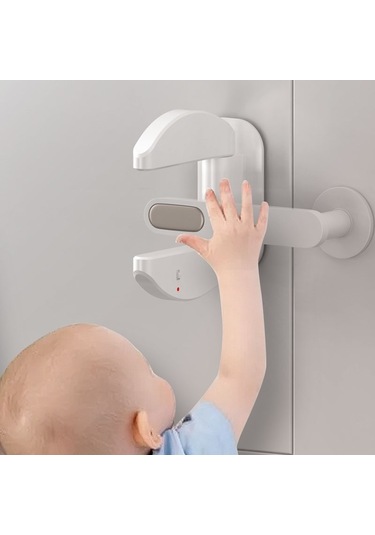 Sones Kapı Durdurucu Tek Başına Yaşayan Hırsızlık Önleyici Kapı Durdurucu Deliksiz Çocuk Güvenlik Kilidi Engelleyici Beyaz