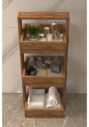 Umutpark Umuthomedesing Ahşap Çok Amaçlı Raf. Kahverengi