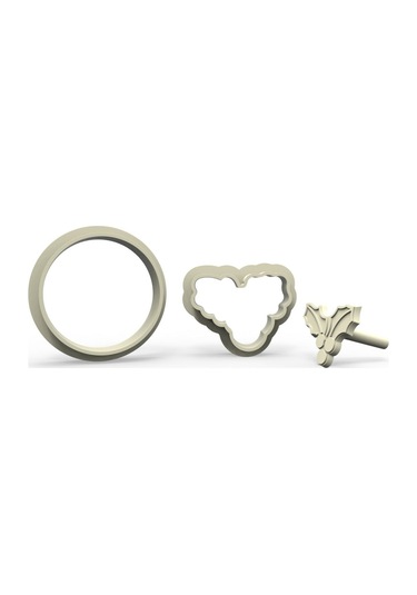 Yılbaşı Yaprak Kurabiye, Bisküvi, Kolye Ucu, Mühür Kalıp Seti - 5 Cm