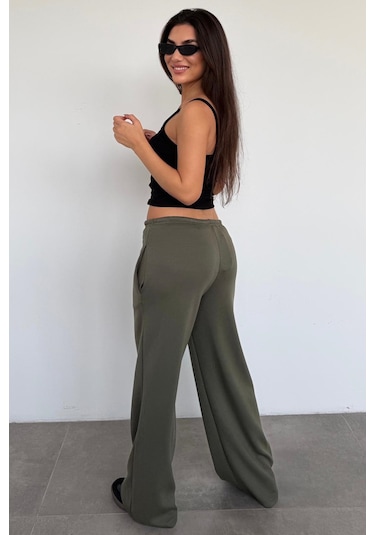 Haki Geniş Paça Barrel Fit Eşofman Altı Mg2646 Haki