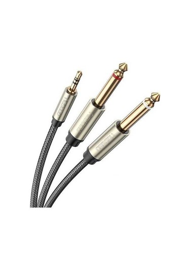 Ebitda 40793 3.5mm Trs Erkek 2x6.35mm Ses Kablosu 3m, Saf Bakır, Altın Konektör, Dayanıklı