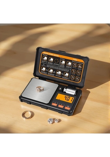 Fastbuy Wangxi Turuncu Elektronik Tartı 200g/0.01g Paslanmaz Çelik Lcd Cep Tartısı 6 Birim Dönüşümü Turuncu