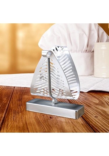 Homyl Peçetelik Tezgah Üstü Mendil Rafı Dikey Metal Kağıt Gümüş