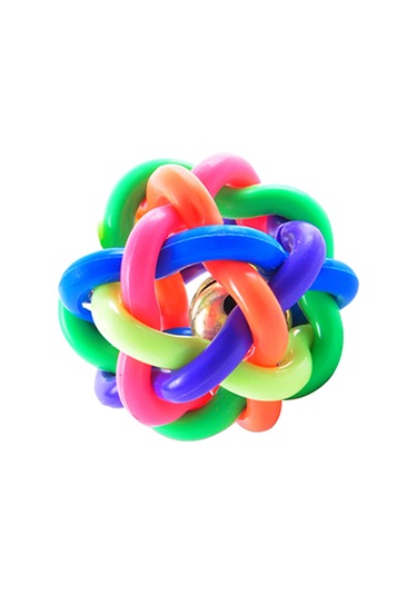 Lemestar Köpekler İçin Çarpıcı Renkli Kauçuk Oyun Topu - Çarpık Desenli Zilli Kumlama Oyuncak