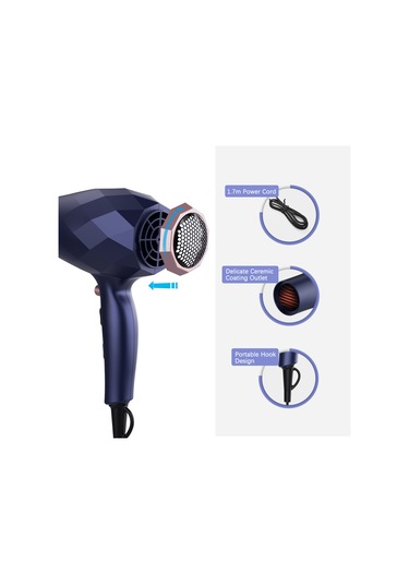 Profesyonel Saç Kurutma Makinesi Saç Kurutma Makinesi 2 Hız Ve 3 Isı Ayarı Hızlı
