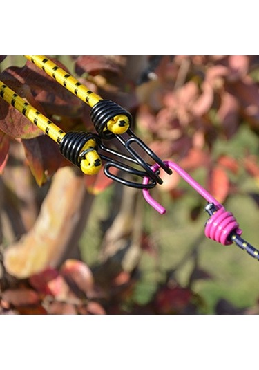 Pazly 5'li Set Kamp İpi - Çadır Sabitleme, Bagaj Bağlama İçin Esnek Dayanıklı Yeşil-siyah 150mm Çok Renkli