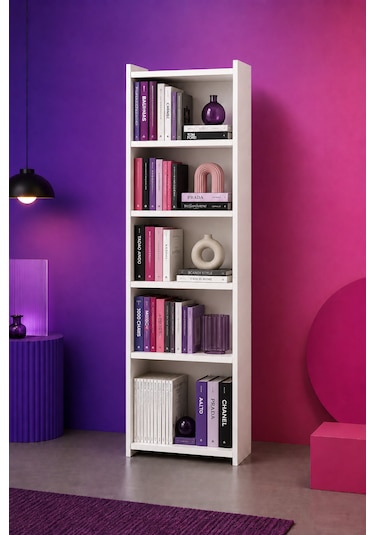 Nova 6 Raflı Beyaz Mdf Modüler Kitaplık