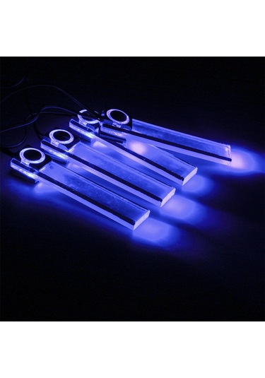 Moveevo Araç İç Dekorasyon Işığı 12v Led 4'lü Paket Mavi Renkli Ayarlanabilir Oto Döşeme Lambası Gösterildiği Gibi