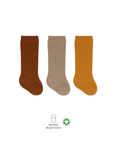 Bistyle 3'lü Dizaltı Çorap Bs3000 Hardal 001