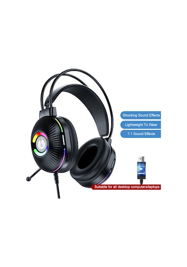 Mufunye "profesyonel 7.1 Surround Sesli Oyun Kulaklığı - Gürültü Önleyici Mikrofon Ve Rgb Aydınlatmalı Pc İçin Ergonomik Tasarım"
