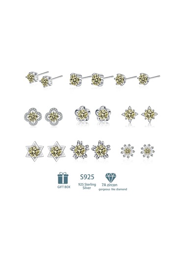 Beyaz Tancise Klasik 925 Ayar Gümüş Pembe Sarı 7a Zirkon Küpe Damla Küpe Kadınlar İçin Düğün Parti Hediyeleri I