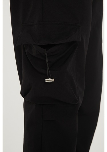 Camp Scoutland Camp550 Outdoor Tactical Kargo Cepli Ayarlanabilir Paçalı Oversize Erkek Jogger Yürüyüş Pantolonu Siyah