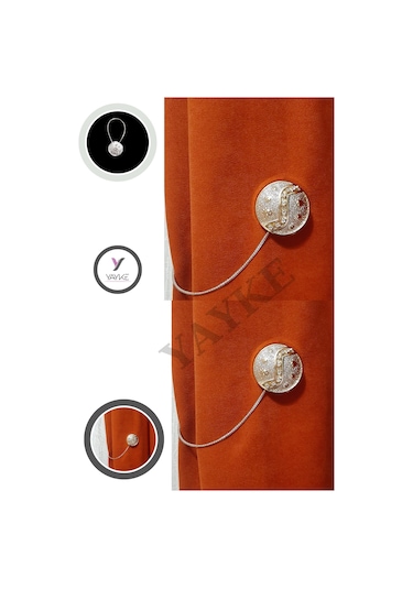 Yayke Perde Mandalı-mıknatıslı Perde Tutacağı Gold Güneş