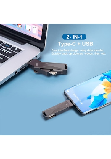 Vkemall Type-c Ve Usb 3.0 Çift Arayüzlü 1tb Yüksek Kapasiteli Hızlı Flash Bellek - Akıllı Telefon Ve Bilgisayar Uyumlu