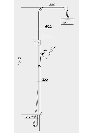 Adell Lido Rain Duş Sistemi -krom Krom