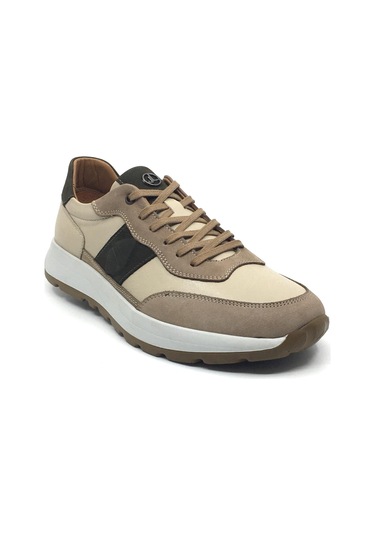 Taşpınar Lisans %100 Hakiki Deri Ortopedik Erkek Günlük Yazlık Bağcıklı Spor Ayakkabı 40-44 Bej