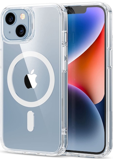Apple Uyumlu iPhone 14 Plus Kapak Magsafe Kablosuz Şarj Destekli Şeffaf Kapak